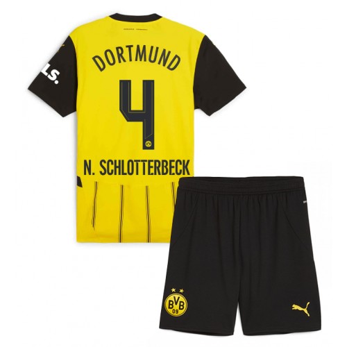 Dětský fotbalový dres Borussia Dortmund Nico Schlotterbeck #4 2024-25 Domácí Krátký Rukáv (+ trenýrky)